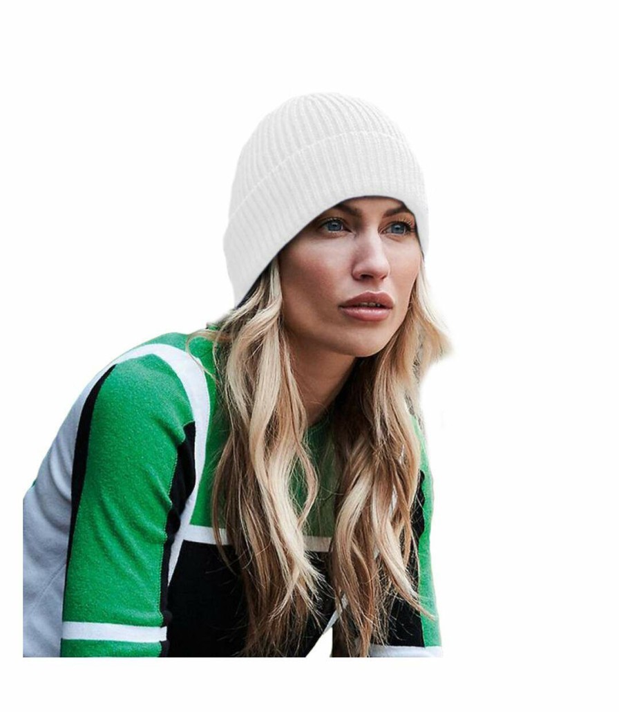 * Pertemba Cheap Beechfield Engineered Knit Ribbed Beanie (White) Utpc3939 Wholesale