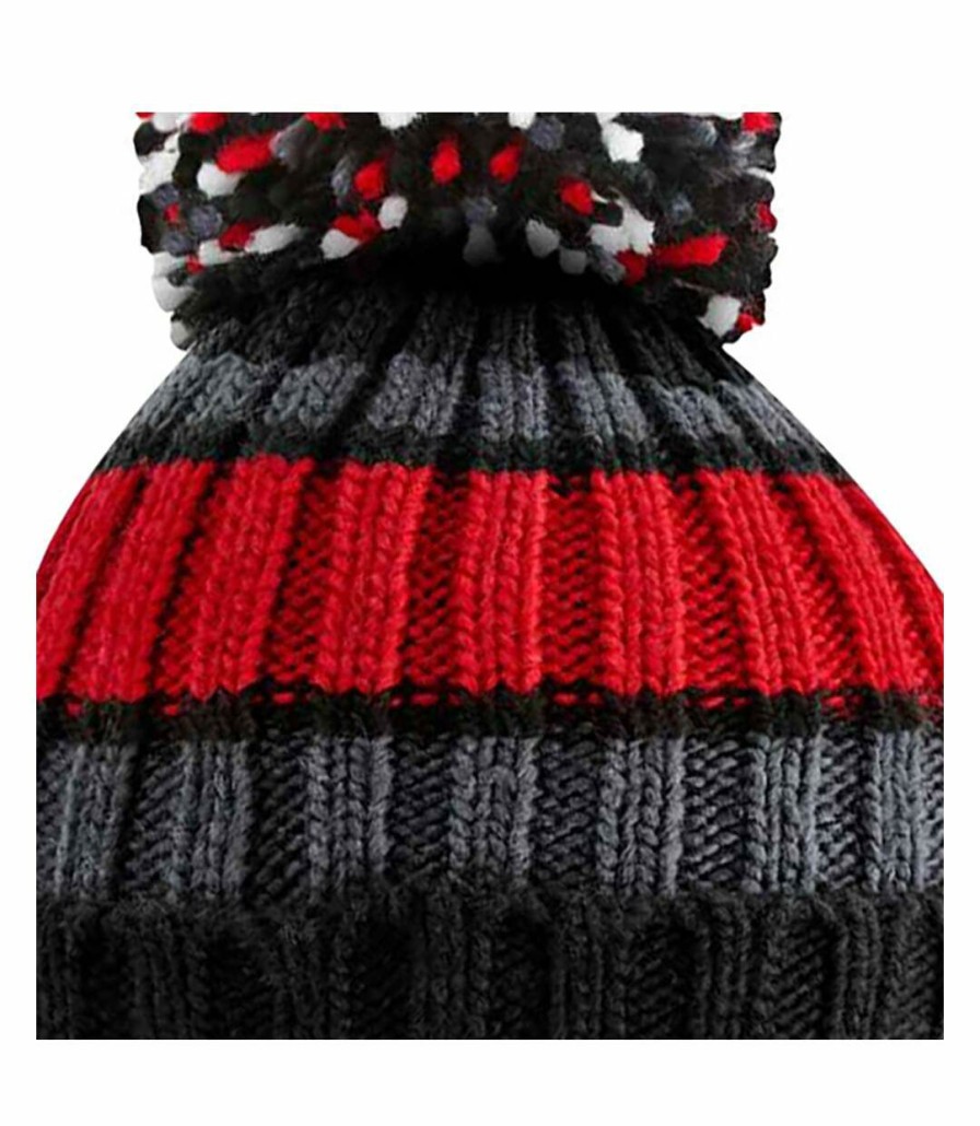 * Pertemba Cheap Beechfield Uni Adult Hygge Striped Beanie (Black Cherry) Utpc4694 Hot