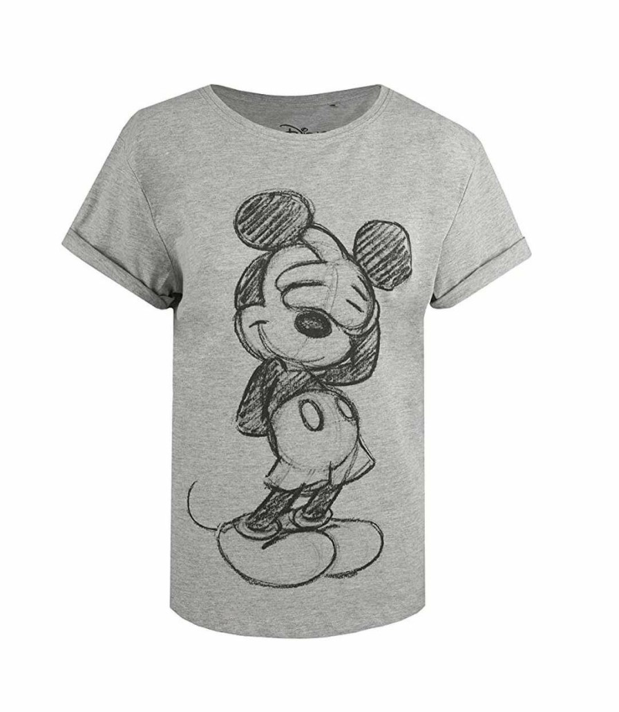 * Pertemba Sale Online Disney Womens/Ladies Shy Mickey Mouse Heather T-Shirt (Gray) Uttv1667 Wholesale