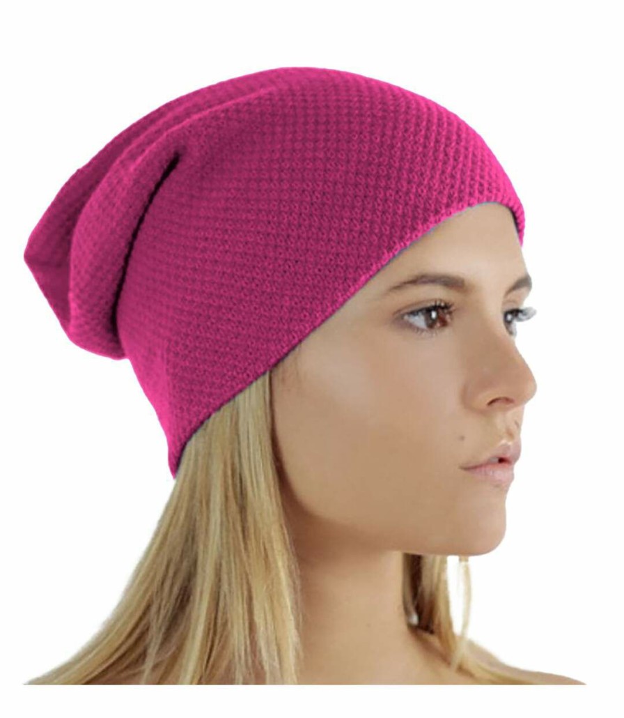 * Pertemba Best-Selling Atlantis Snobby Waffle Knit Beanie (Fuchsia) Utab218 Online