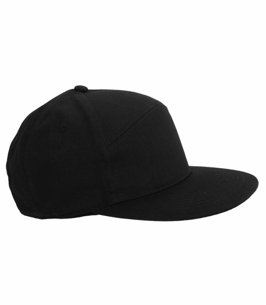 * Pertemba Latest Fashion Beechfield Adults Uni Pitcher Snapback Cap (Pack Of 2) (Black) Utbc4240 Clearance