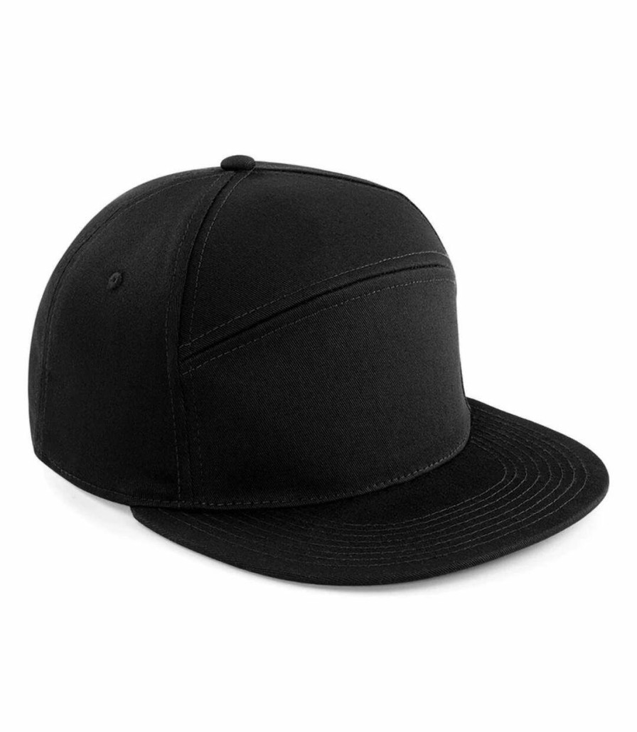 * Pertemba Latest Fashion Beechfield Adults Uni Pitcher Snapback Cap (Pack Of 2) (Black) Utbc4240 Clearance