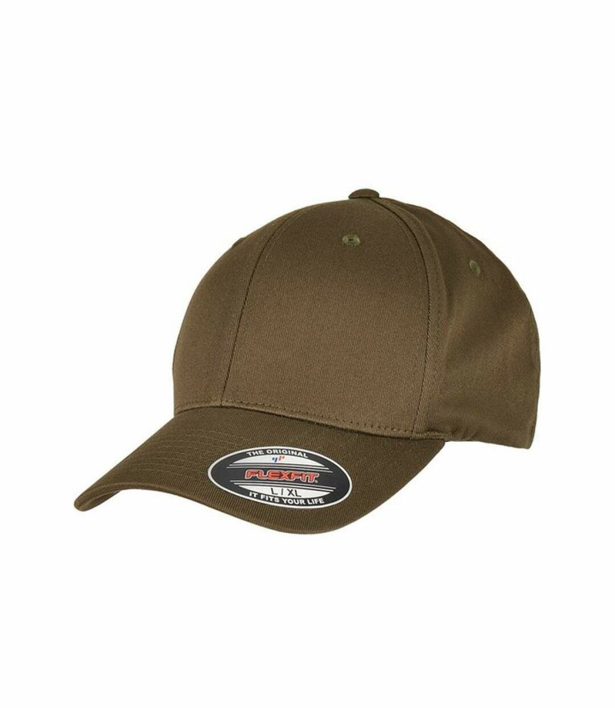 * Pertemba Quick Delivery Yupoong Uni Adult Flexfit Organic Cotton Baseball Cap (Burnt Olive) Utrw8803 Wholesale