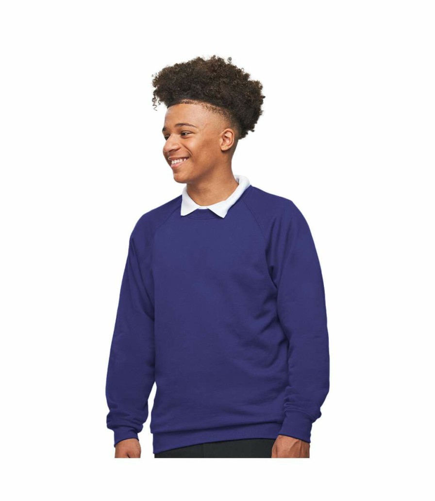 * Pertemba Best-Selling Awdis Academy Childrens/Kids Crew Neck Raglan School Sweatshirt (Purple) Utrw3916 Hot