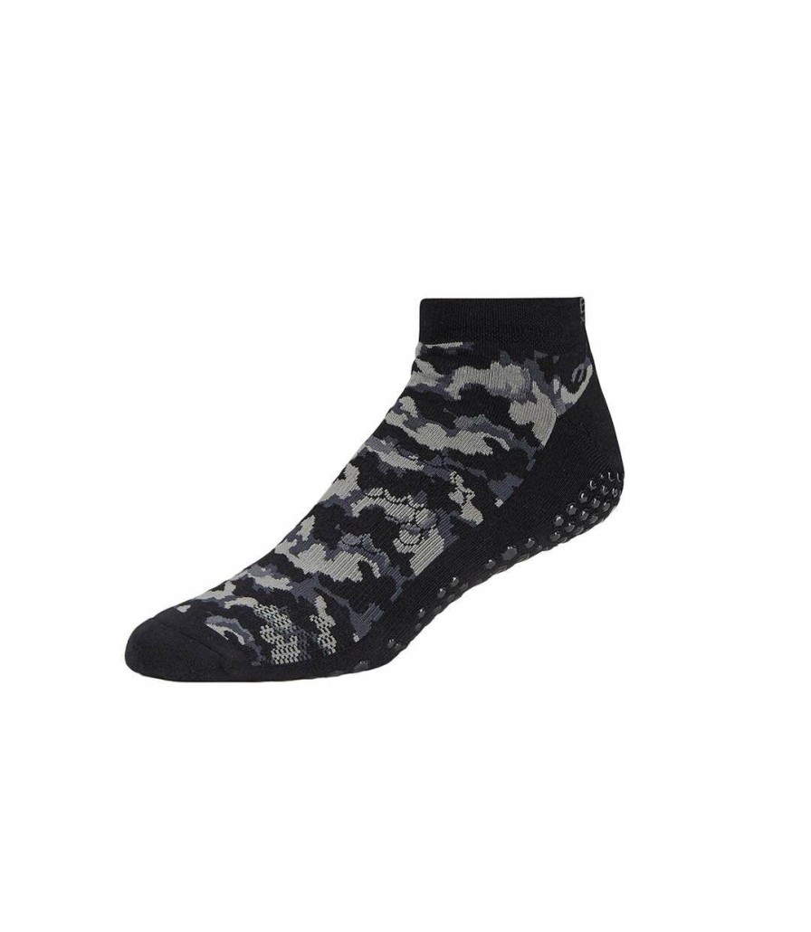 * Pertemba Top Selling Base 33 Mens Camo Gripped Ankle Socks (Black/Light Grey/Slate Grey) Utmq719 New