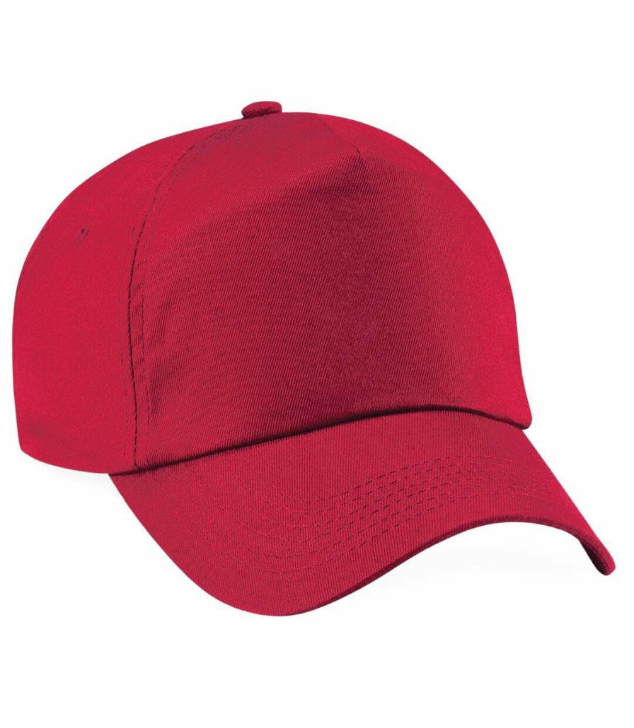 * Pertemba Original Beechfield Uni Plain Original 5 Panel Baseball Cap (Classic Red) Utpc2097 Clearance