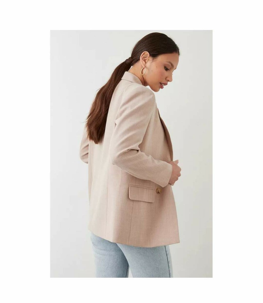 * Pertemba Good Quality Crosshatch Womens/Ladies Double-Breasted Blazer (Blush) Utdp1854 Hot