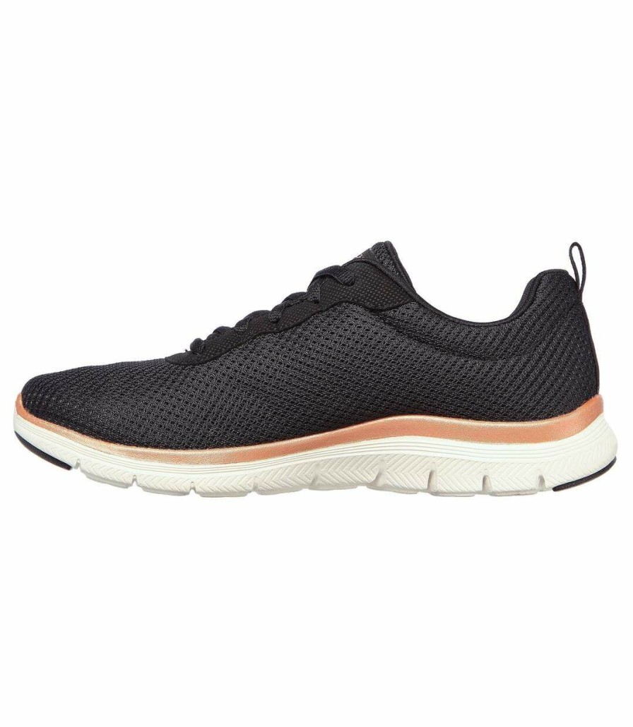 * Pertemba Closeout Sale Skechers Womens/Ladies Flex Appeal 4.0 Brilliant View Shoes (Black/Rose Gold) Utfs8402 Online