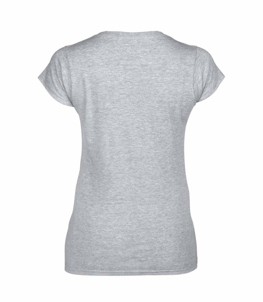 * Pertemba Top Selling Gildan Ladies Soft Style Short Sleeve V-Neck T-Shirt (Sport Grey (Rs)) Utbc491 Clearance