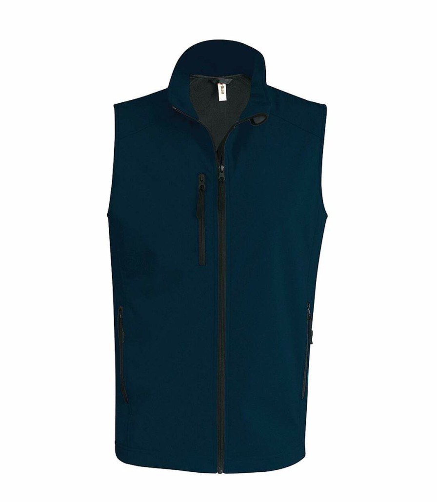 * Pertemba Lower Prices Kariban Mens Contemporary Softshell 3 Layer Performance Bodywarmer (Navy) Utrw716 Clearance