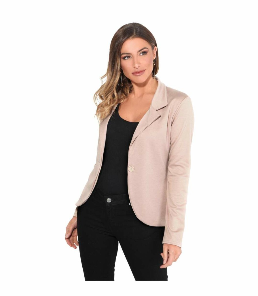 * Pertemba New Krisp Basics Womens/Ladies Tailored One Button Blazer (Stone) Utkp236 Hot