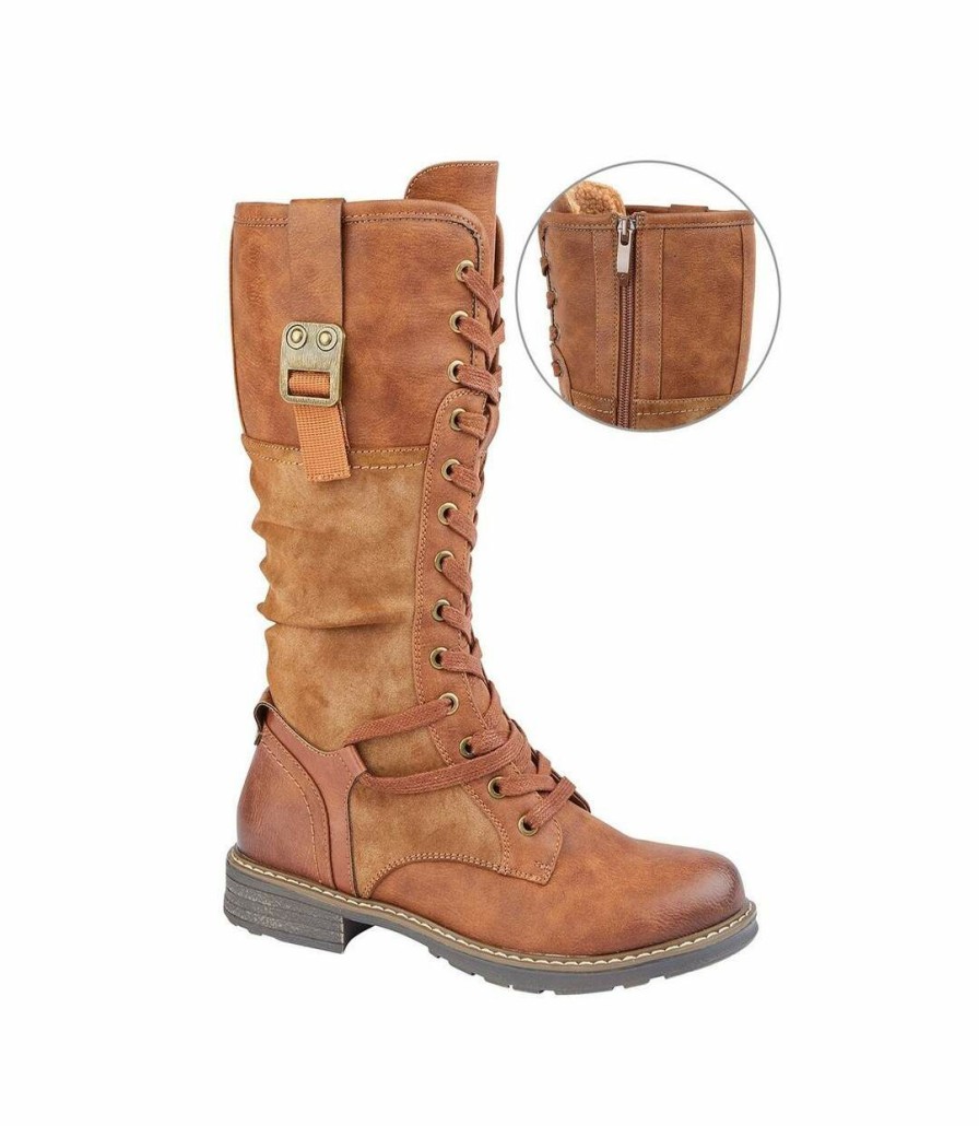 * Pertemba Original Cipriata Womens/Ladies Gabriela Knee-High Boots (Tan) Utdf1983 New