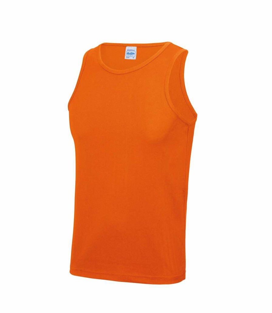 * Pertemba Crazy Deals Awdis Just Cool Mens Sports Gym Plain Tank / Vest Top (Electric Orange) Utrw687 Best