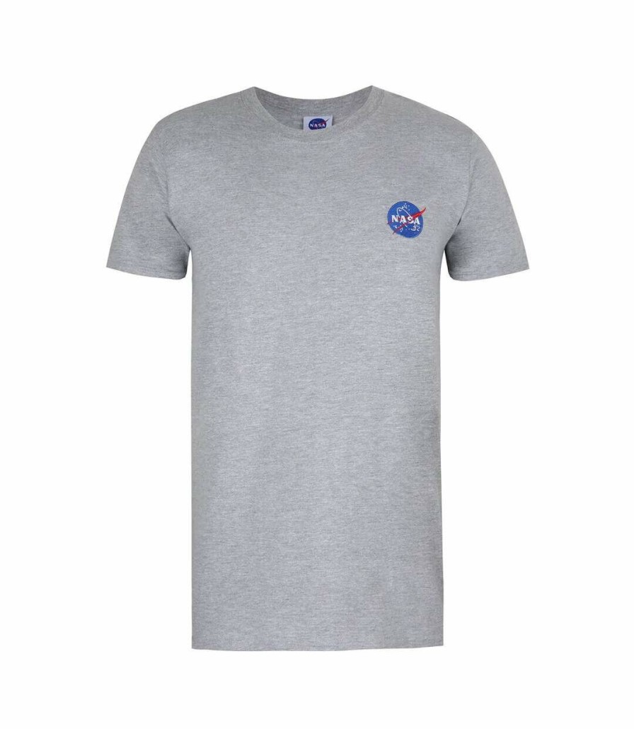 * Pertemba Opening Sales Nasa Mens Embroidered T-Shirt (Sports Grey) Uttv348 Wholesale