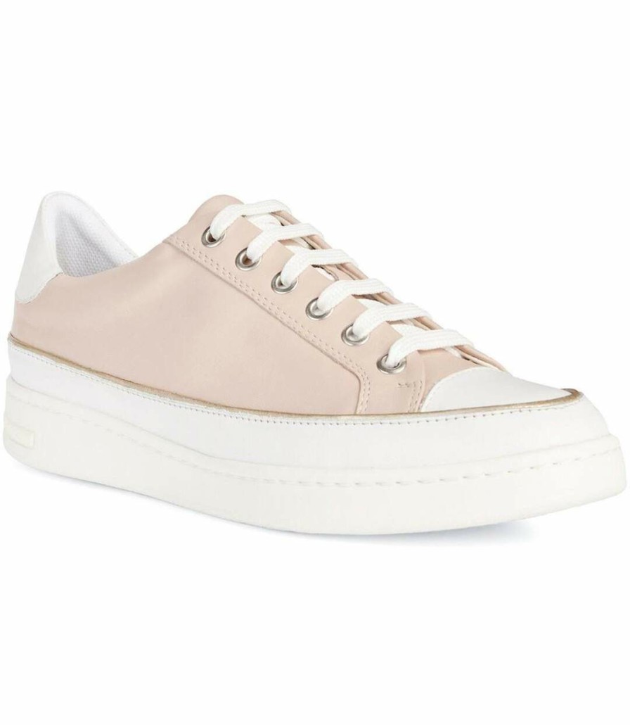 * Pertemba Original Geox Womens/Ladies Jaysen Sneakers (Nude/White) Utfs9717 Online