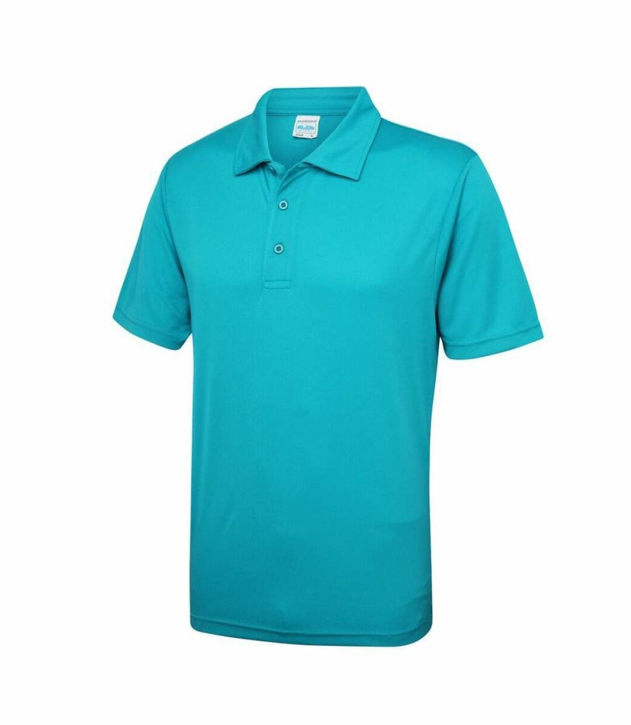 * Pertemba Best-Selling Awdis Just Cool Mens Plain Sports Polo Shirt (Turquoise Blue) Utrw691 Wholesale