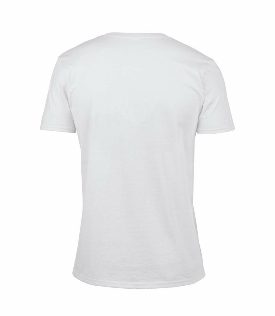 * Pertemba Clearance Gildan Mens Soft Style V-Neck Short Sleeve T-Shirt (White) Utbc490 New