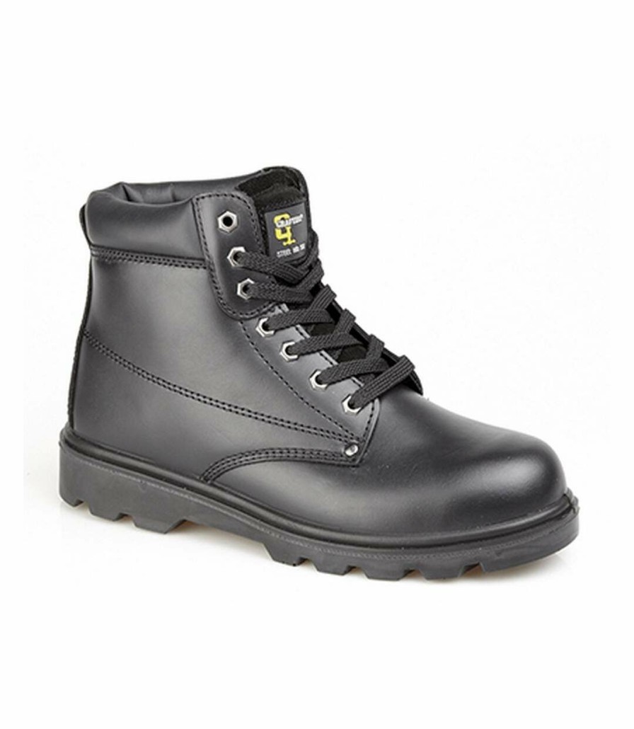 * Pertemba Online Grafters Mens Padded Leather Safety Boots (Black) Utdf686 Wholesale