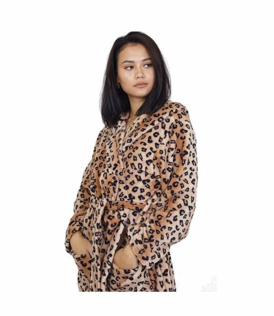 * Pertemba Top Selling Brave Soul Womens/Ladies Leopard Print Dressing Gown (Leopard Print) Utut916 New