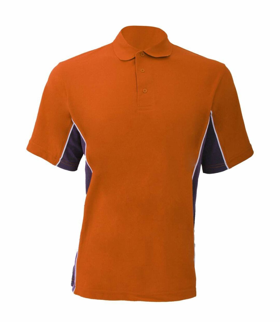 * Pertemba Original Gamegear Mens Track Pique Short Sleeve Polo Shirt Top (Orange/Graphite/White) Utbc412 Hot