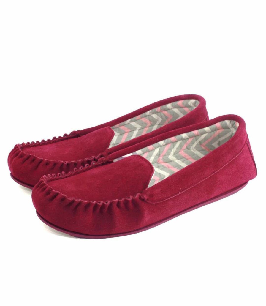 * Pertemba Opening Sales Eastern Counties Leather Womens/Ladies Ffion Suede Moccasins (Wine) Utel384 New