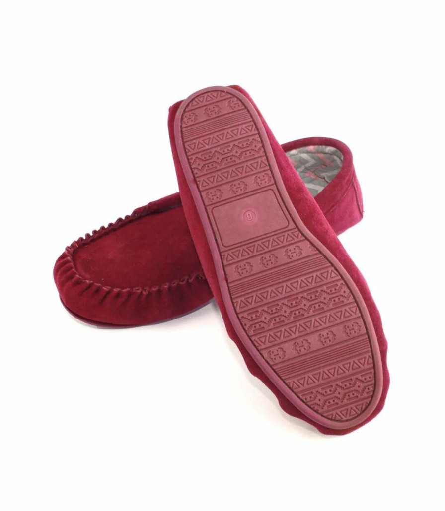 * Pertemba Opening Sales Eastern Counties Leather Womens/Ladies Ffion Suede Moccasins (Wine) Utel384 New