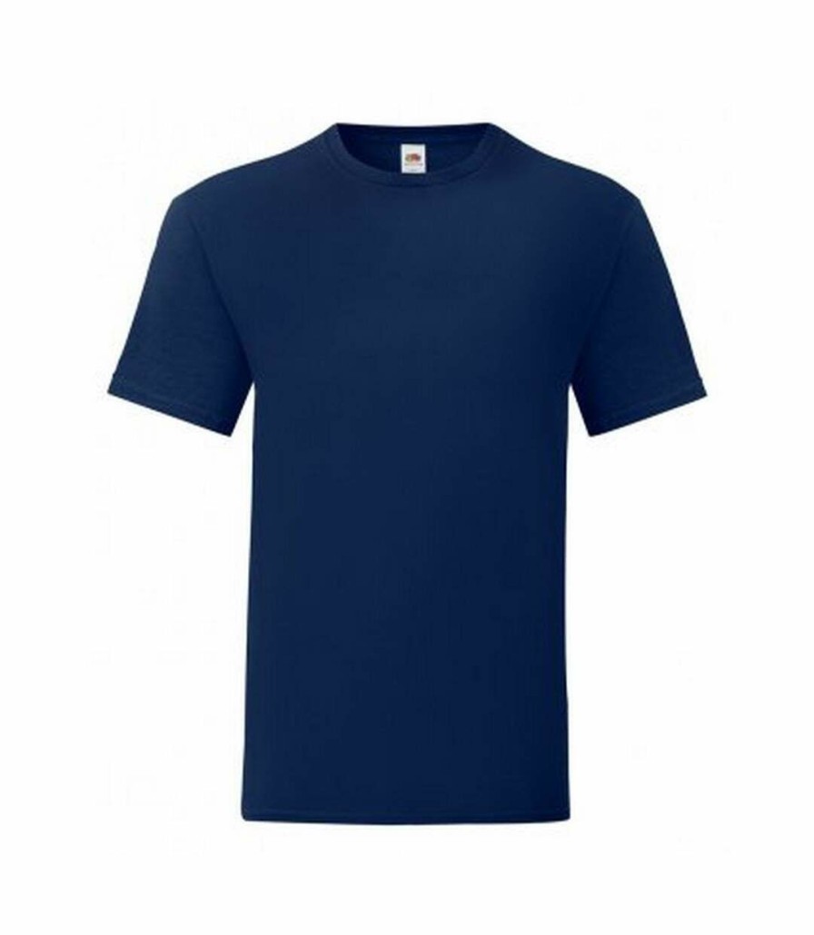 * Pertemba Lower Prices Fruit Of The Loom Mens Iconic T-Shirt (Pack Of 5) (Navy) Utpc4369 New