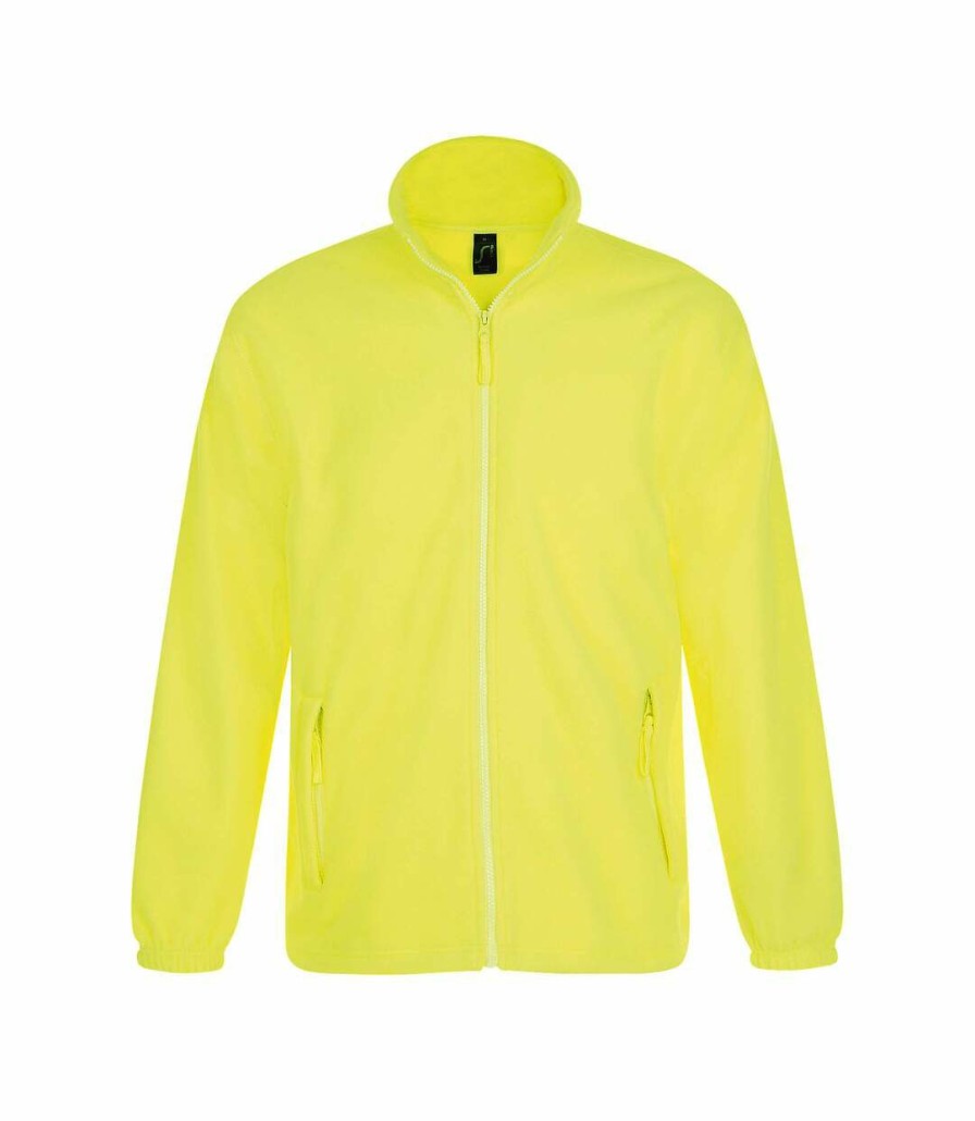 * Pertemba Sale Online Sols Mens North Full Zip Outdoor Fleece Jacket (Neon Yellow) Utpc343 Online