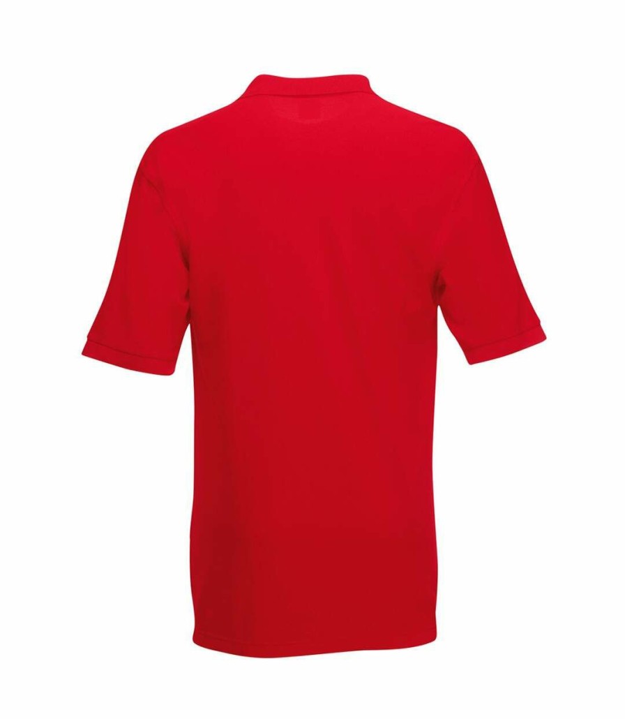 * Pertemba Attractive Fruit Of The Loom Mens 65/35 Heavyweight Pique Short Sleeve Polo Shirt (Red) Utbc382 Online