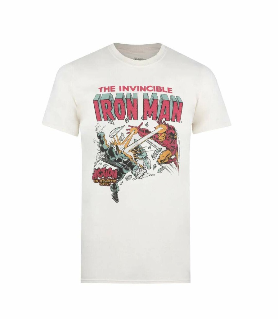 * Pertemba New Arrivals Iron Man Mens Blast T-Shirt (Natural) Uttv759 Online