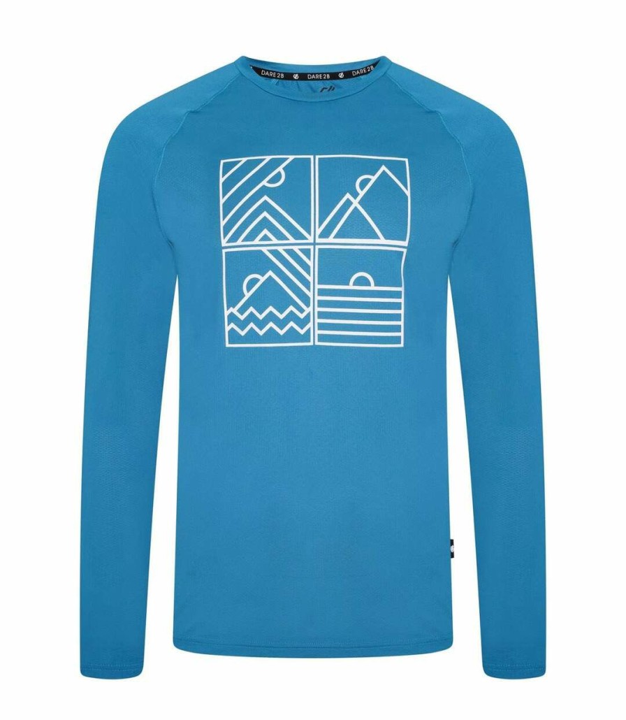 * Pertemba Sale Online Dare 2B Mens Righteous Ii Recycled Long-Sleeved T-Shirt (Fjord/Blue) Utrg7814 Clearance