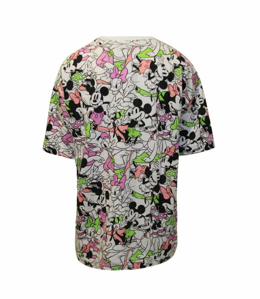 * Pertemba Crazy Deals Disney Womens/Ladies Mickey Mouse And Friends Oversized T-Shirt (White/Pink/Black) Uttv1403 Clearance