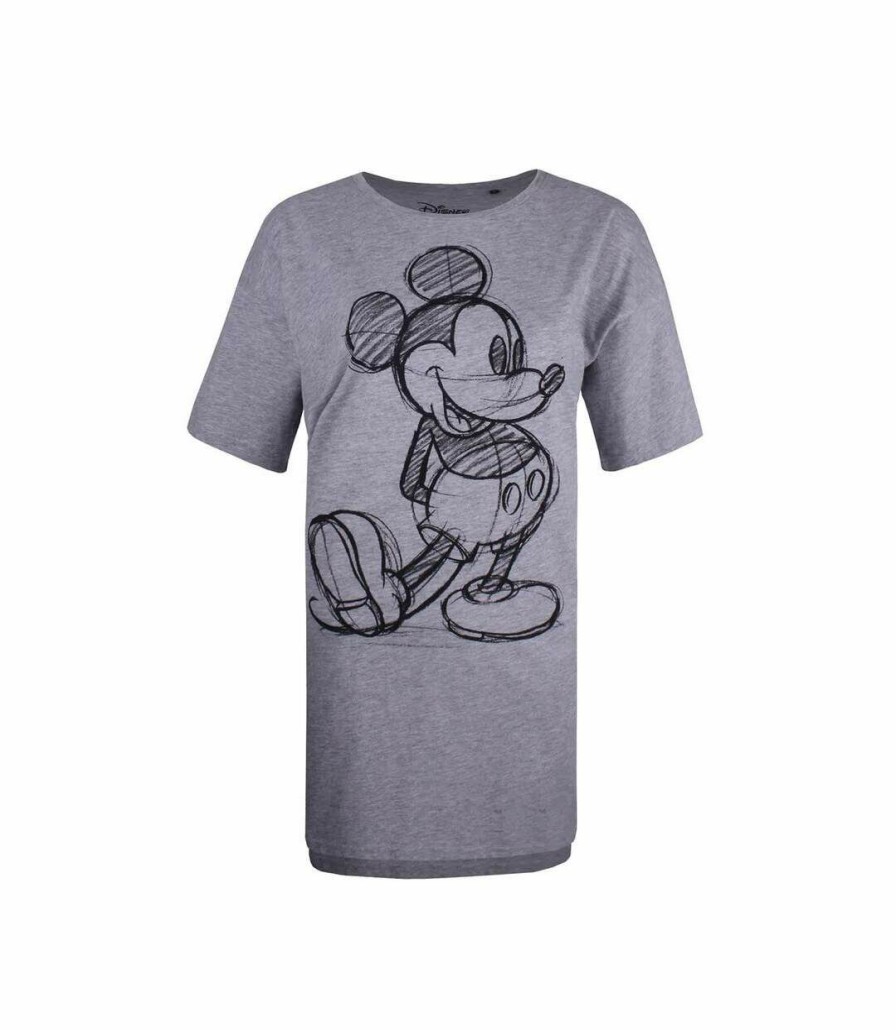 * Pertemba Good Quality Disney Womens/Ladies Mickey Mouse Sketch Heather Nightie (Sports Grey) Uttv881 Online