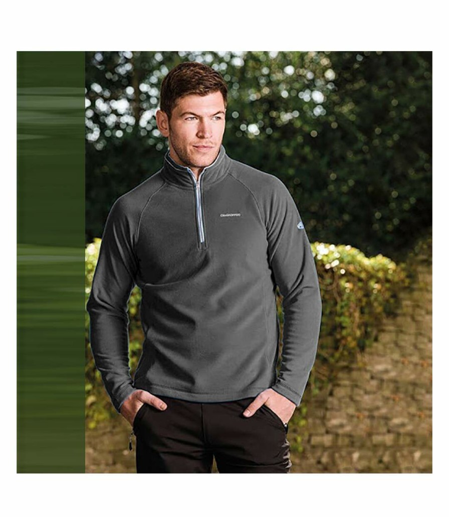 * Pertemba Best-Selling Craghoppers Mens Selby Half Zip Micro Fleece Top (Black Pepper) Utrw3998 New