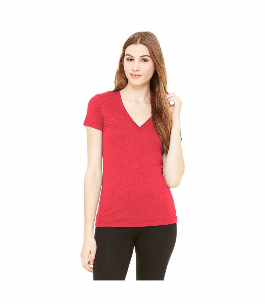 * Pertemba Good Quality Bella Ladies/Womens Triblend Crew Neck T-Shirt (Red Triblend) Utbc161 Best