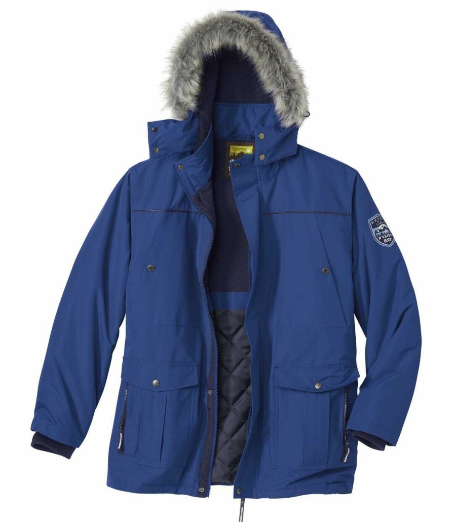 * Atlas For Men Crazy Deals Men'S Blue Parka Water-Repellent Faux-Fur Hood Wholesale