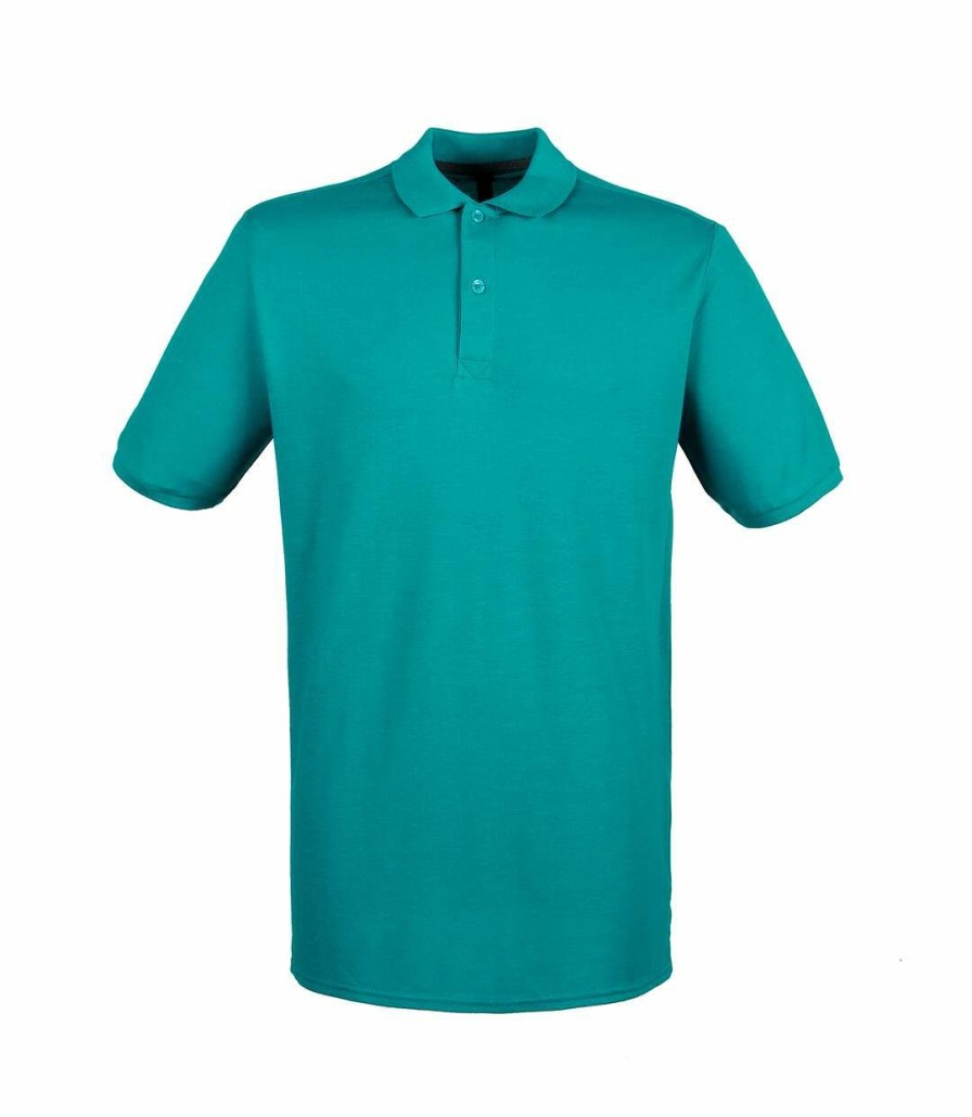 * Pertemba Classical Henbury Mens Modern Fit Cotton Pique Polo Shirt (Bright Jade) Utpc2590 Hot