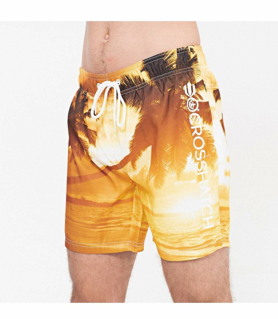 * Pertemba Cheap Crosshatch Mens Beach Dream Sunset Swim Shorts (Orange) Utbg136 Online