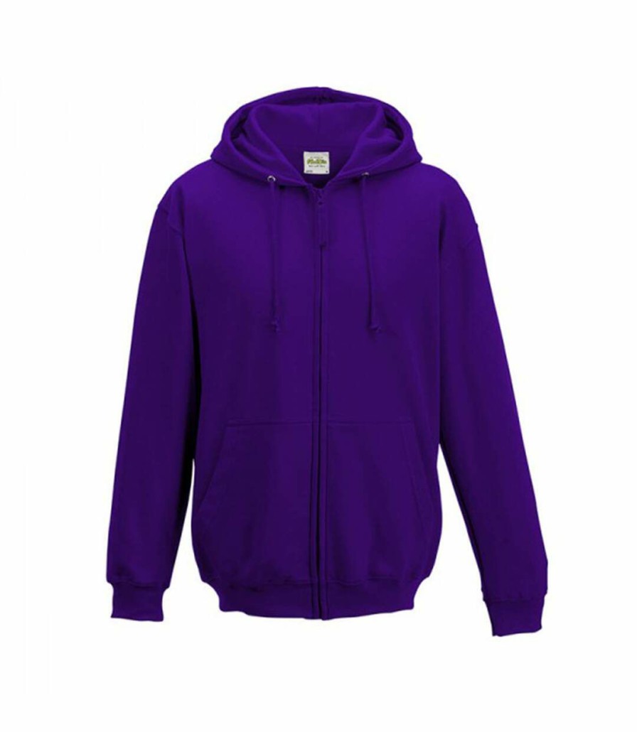 * Pertemba Attractive Awdis Plain Mens Hooded Sweatshirt / Hoodie / Zoodie (Purple) Utrw180 Clearance