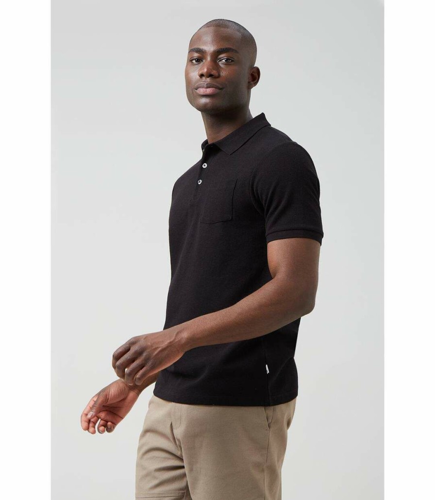 * Pertemba Cheap Burton Mens Waffle Pocket Polo Shirt (Black) Utbw758 Online