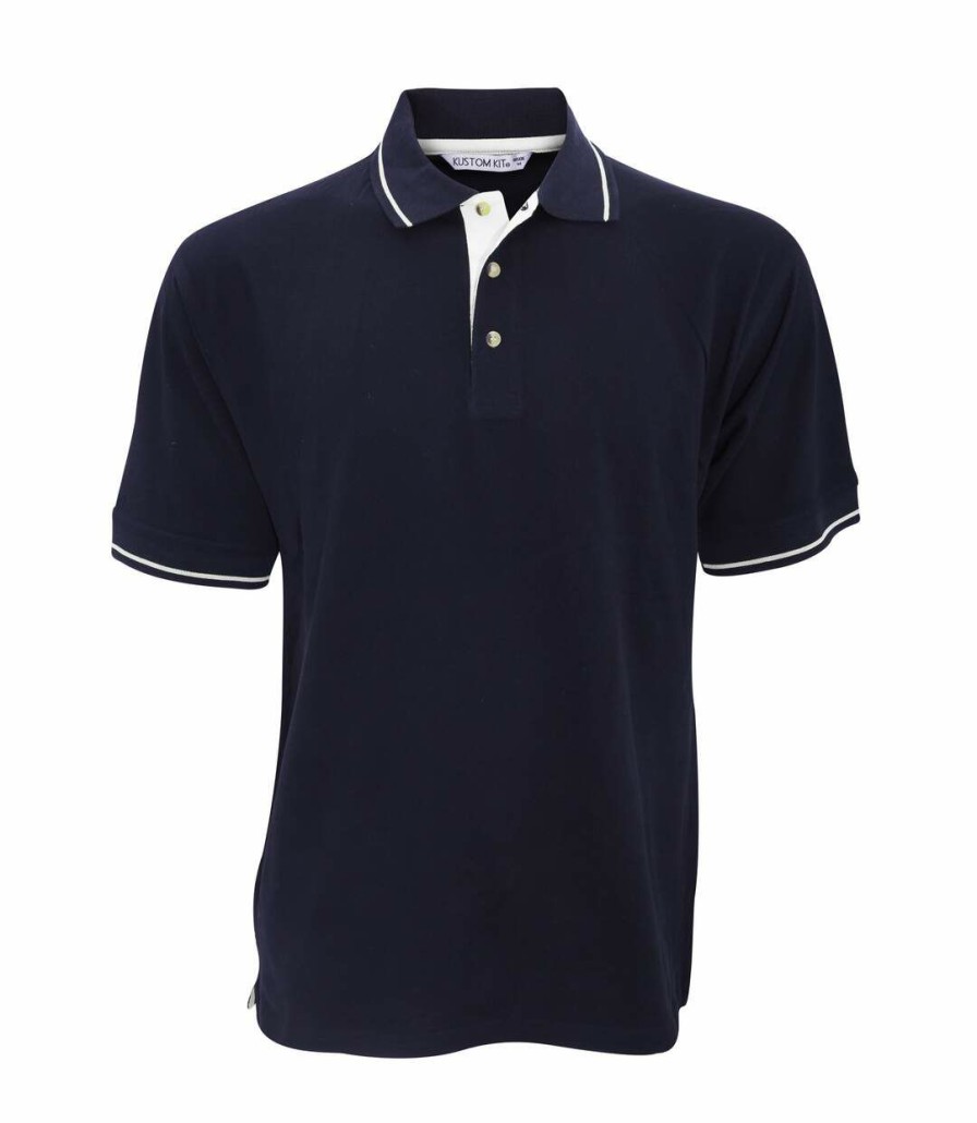 * Pertemba Crazy Deals Kustom Kit Mens St. Mellion Mens Short Sleeve Polo Shirt (Navy/White) Utbc615 Clearance