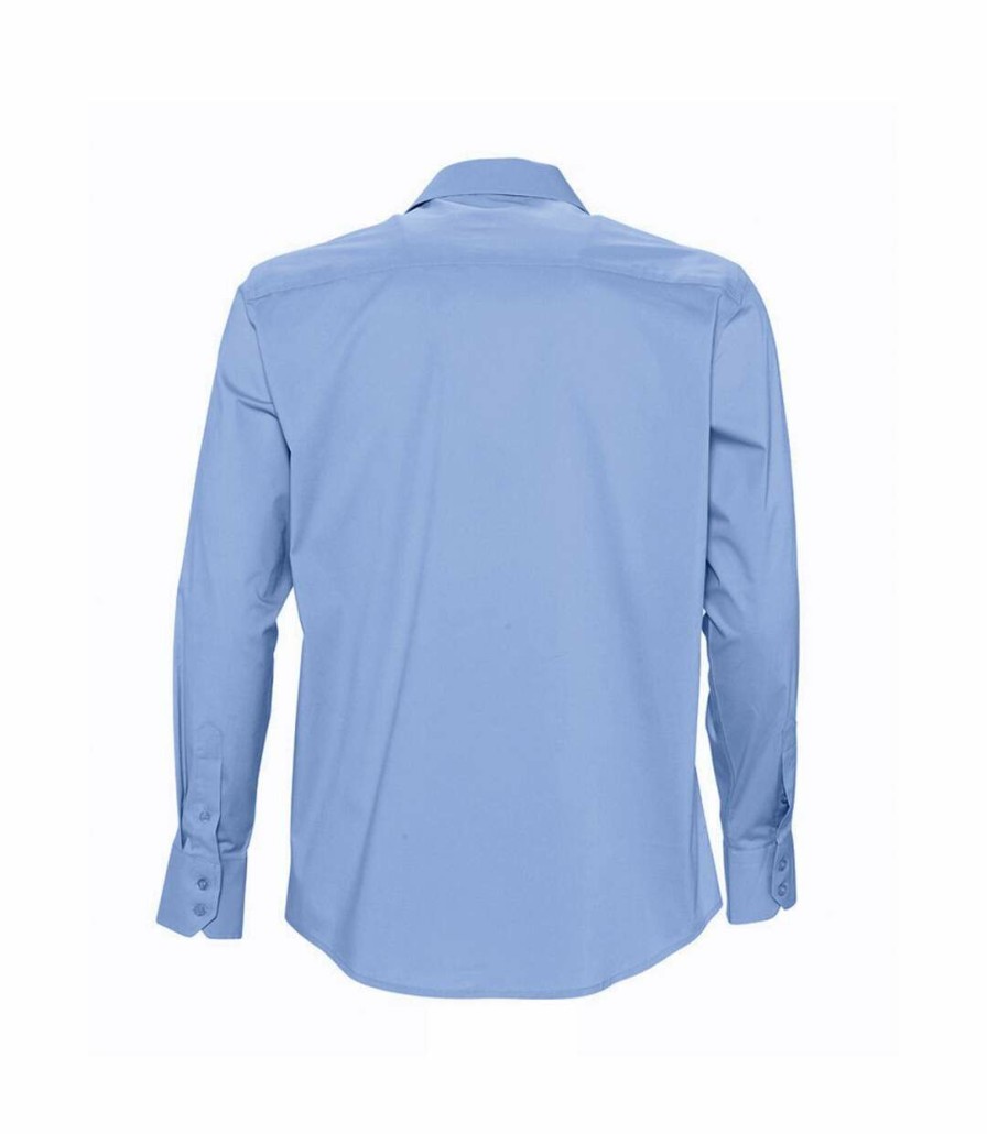 * Pertemba Lower Prices Sols Mens Brighton Long Sleeve Fitted Work Shirt (Bright Sky) Utpc337 Best