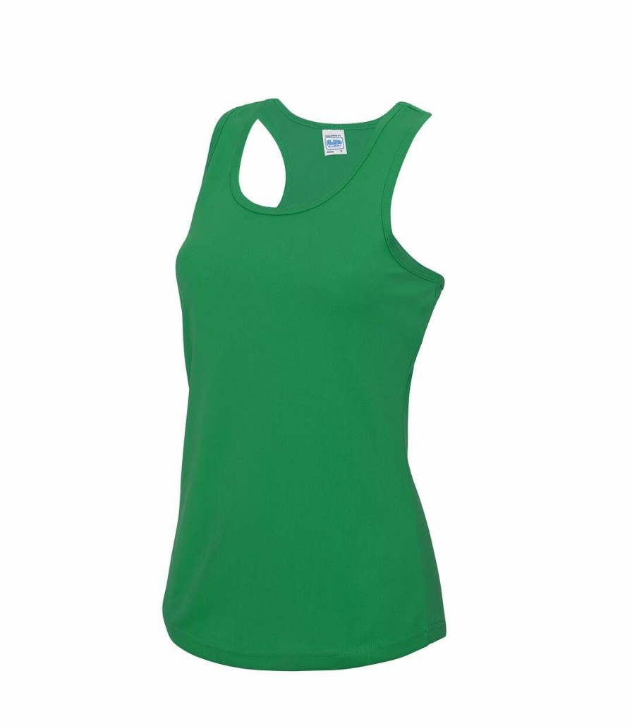 * Pertemba Top Selling Awdis Just Cool Girlie Fit Sports Ladies Vest / Tank Top (Kelly Green) Utrw688 New