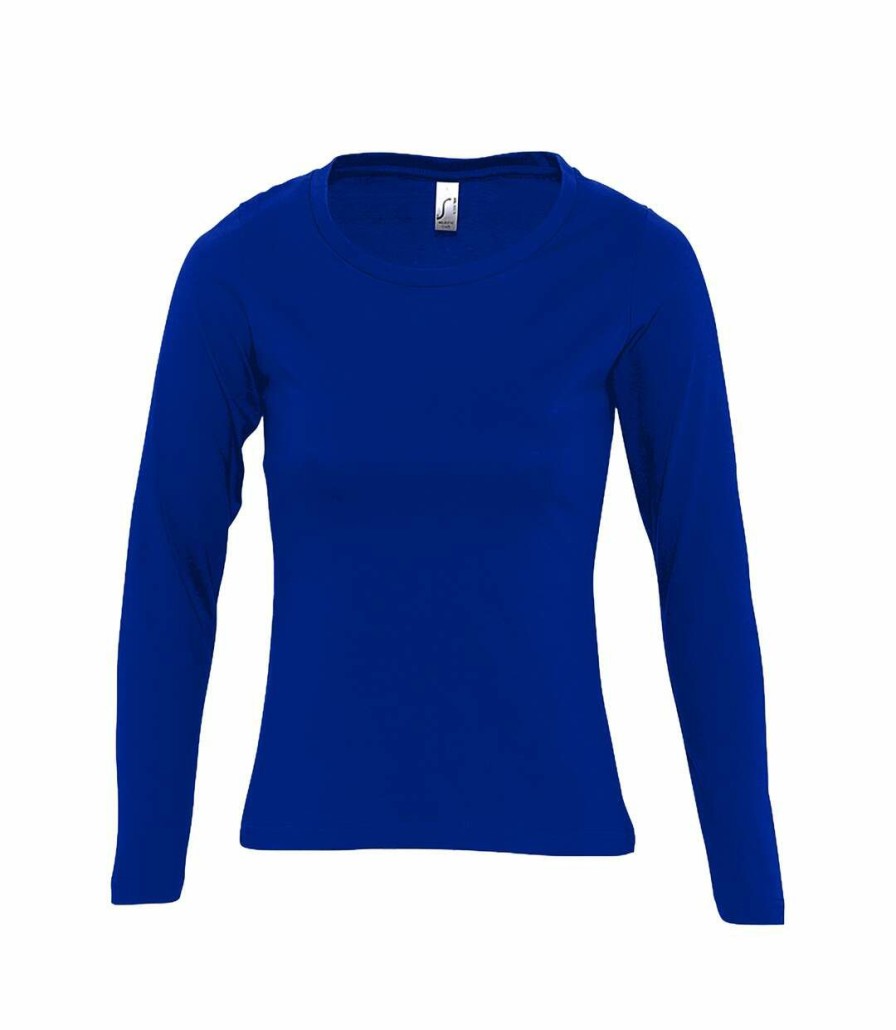 * Pertemba New Arrivals Sols Womens/Ladies Majestic Long Sleeve T-Shirt (Royal Blue) Utpc314 New