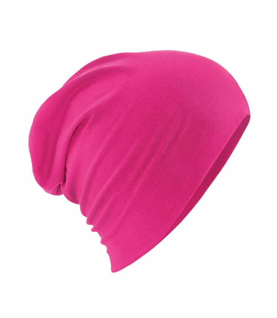 * Pertemba Best-Selling Beechfield Uni Hemsedal Cotton Slouch Beanie (Fuchsia) Utrw5802 New