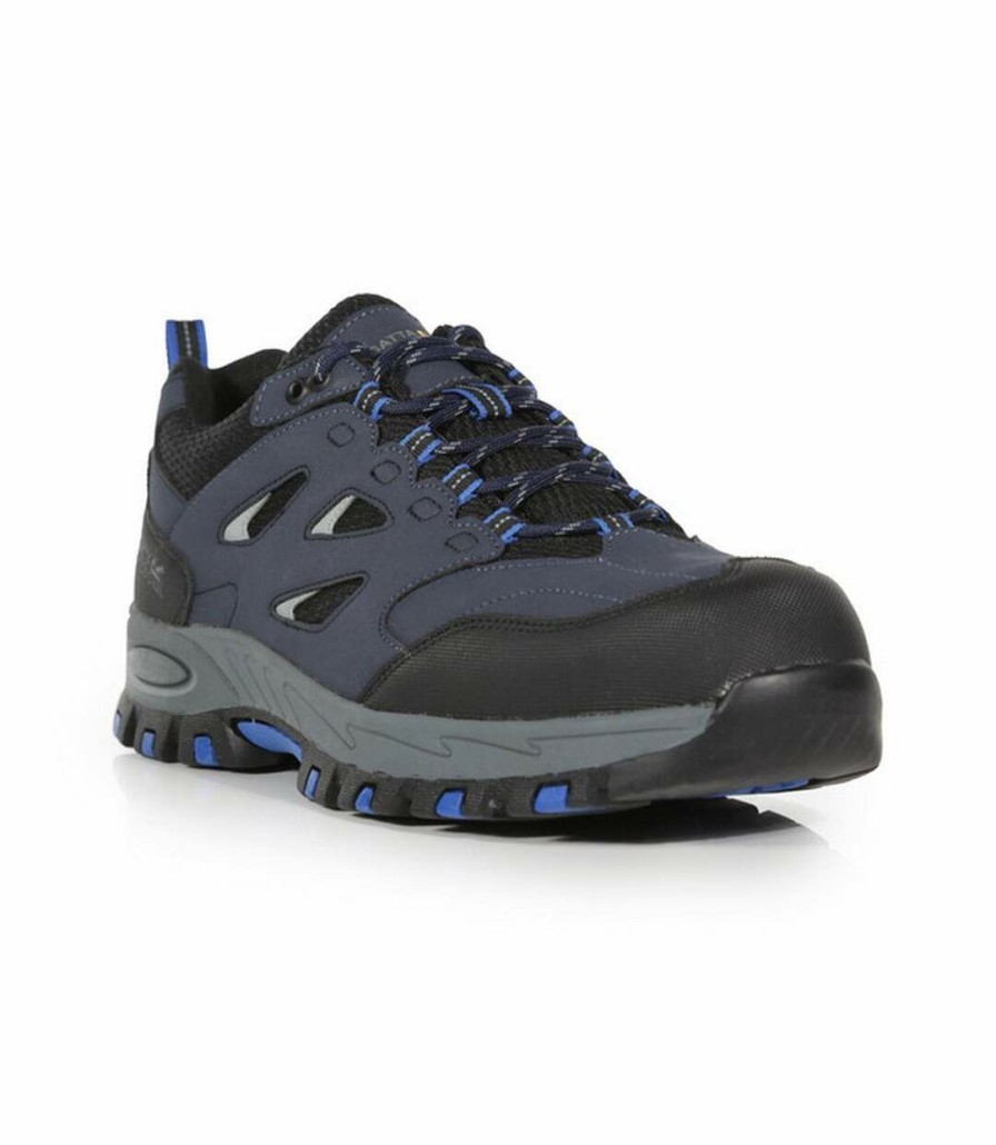 * Pertemba Hot Selling Regatta Mens Mudstone Nubuck Safety Trainers (Navy/Oxford Blue) Utrg8371 New