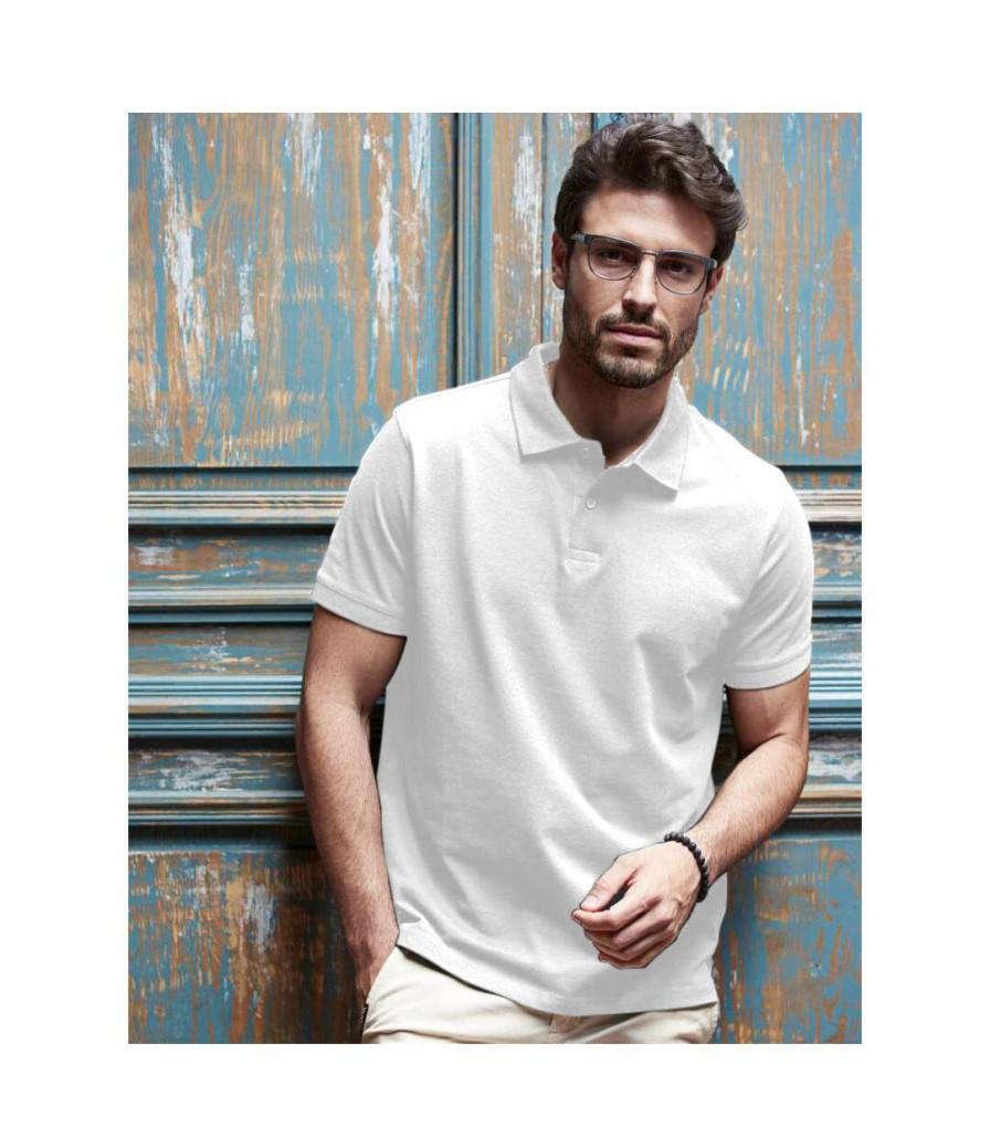 * Pertemba Attractive Tee Jays Mens Heavy Pique Short Sleeve Polo Shirt (White) Utbc3301 Hot