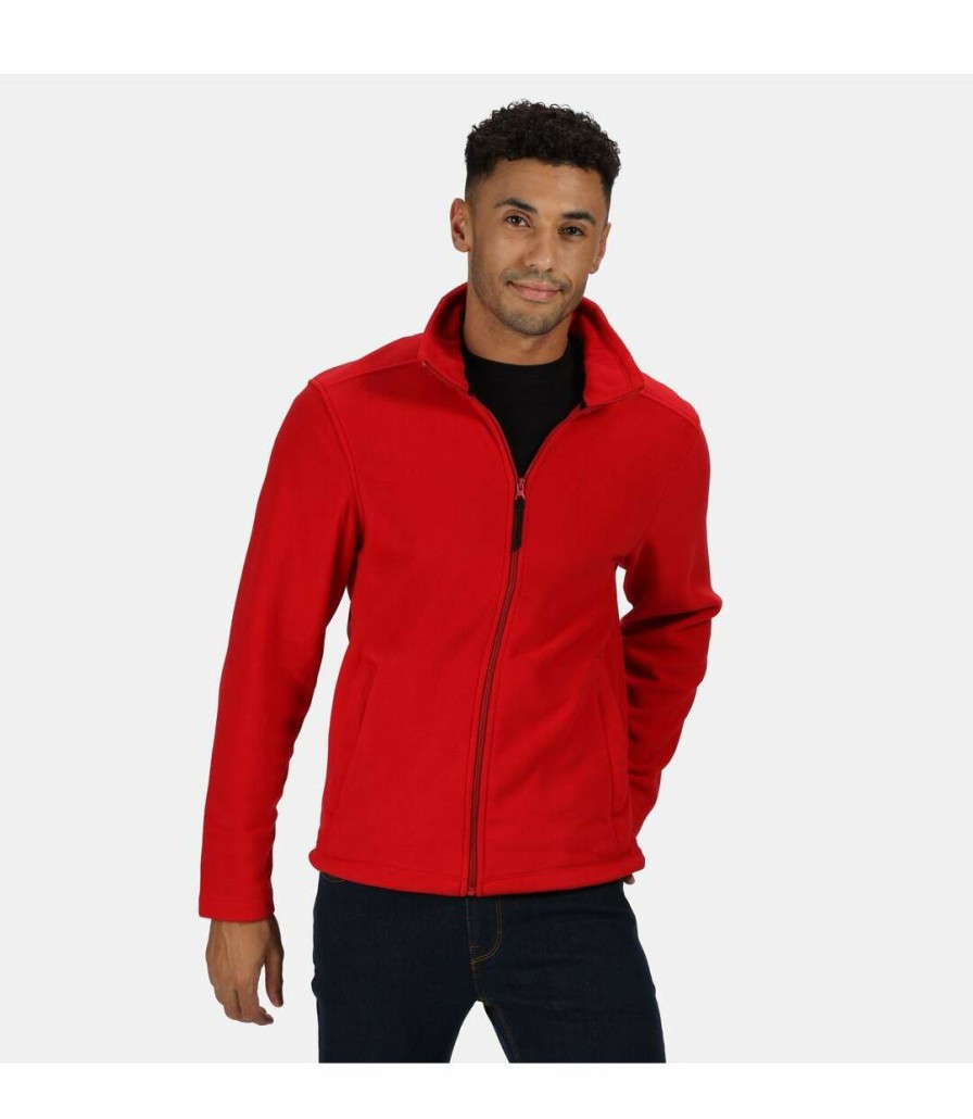 * Pertemba Closeout Sale Regatta Mens Plain Micro Fleece Full Zip Jacket (Layer Lite) (Classic Red) Utrg1551 Best