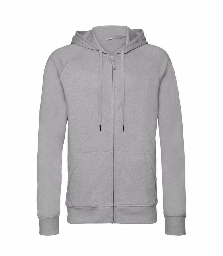 * Pertemba Hot Selling Russell Mens Hd Zipped Hood Sweatshirt (Silver Marl) Utrw6076 New