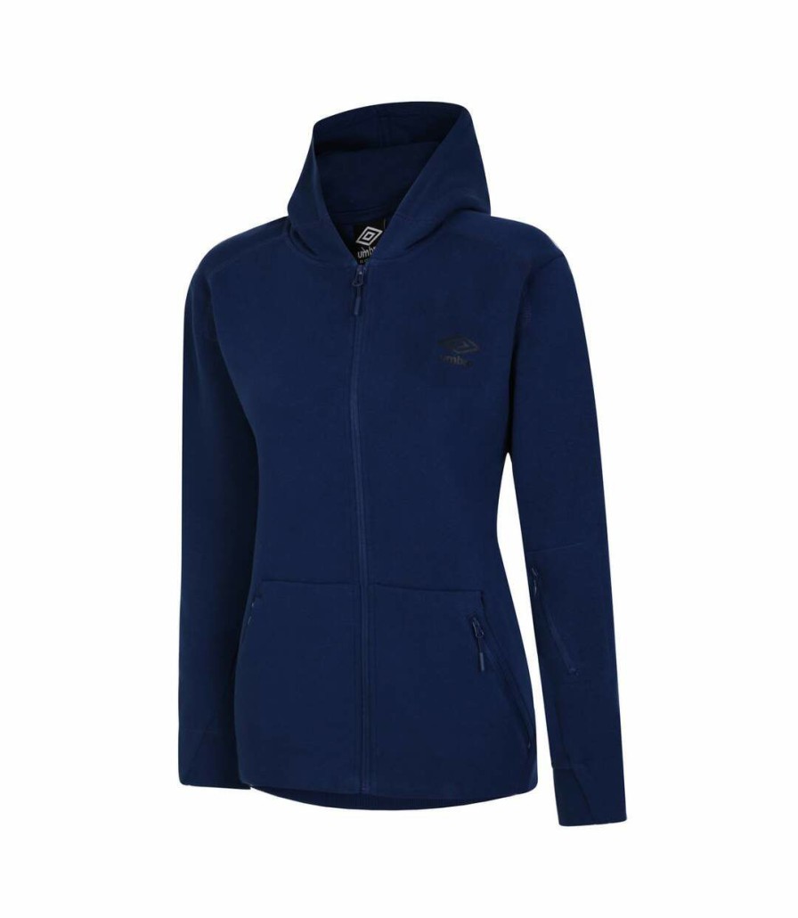 * Pertemba Closeout Sale Umbro Womens/Ladies Pro Elite Fleece Jacket (Navy) Utuo967 New